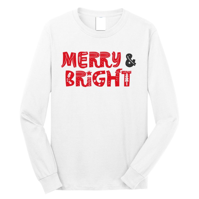 Merry And Bright Christmas Pajama Long Sleeve Shirt