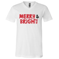 Merry And Bright Christmas Pajama V-Neck T-Shirt