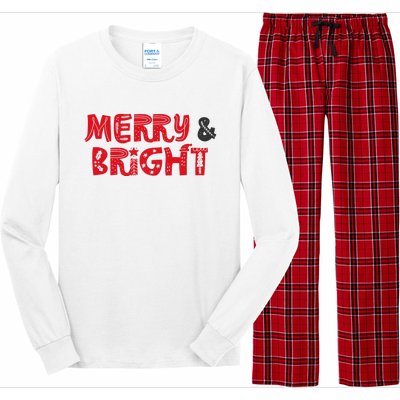 Merry And Bright Christmas Pajama Long Sleeve Pajama Set