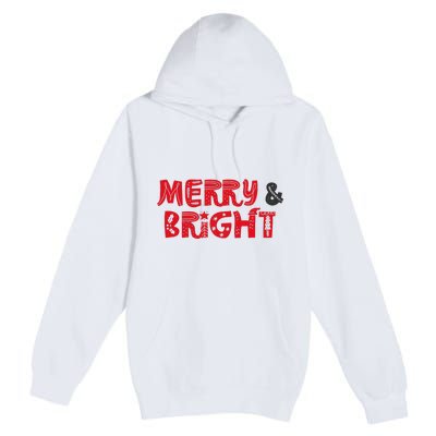 Merry And Bright Christmas Pajama Premium Pullover Hoodie