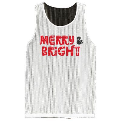 Merry And Bright Christmas Pajama Mesh Reversible Basketball Jersey Tank