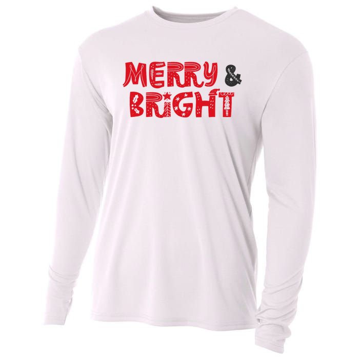 Merry And Bright Christmas Pajama Cooling Performance Long Sleeve Crew