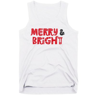 Merry And Bright Christmas Pajama Tank Top