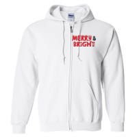 Merry And Bright Christmas Pajama Full Zip Hoodie