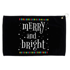 Merry And Bright Christmas Quote Matching Family Group Party Grommeted Golf Towel