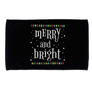 Merry And Bright Christmas Quote Matching Family Group Party Microfiber Hand Towel