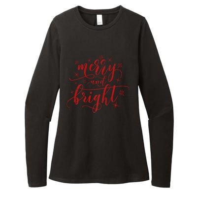 Merry And Bright Christmas Red Premium Womens CVC Long Sleeve Shirt