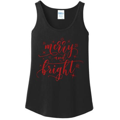 Merry And Bright Christmas Red Premium Ladies Essential Tank