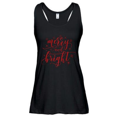 Merry And Bright Christmas Red Premium Ladies Essential Flowy Tank