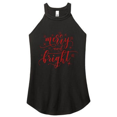 Merry And Bright Christmas Red Premium Women’s Perfect Tri Rocker Tank