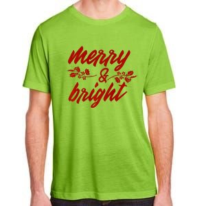 Merry And Bright Christmas Season With Holly Twigs Adult ChromaSoft Performance T-Shirt