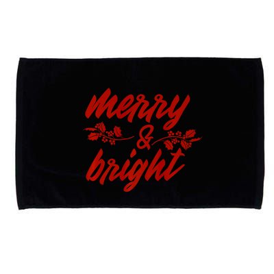Merry And Bright Christmas Season With Holly Twigs Microfiber Hand Towel