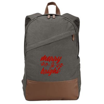 Merry And Bright Christmas Season With Holly Twigs Cotton Canvas Backpack