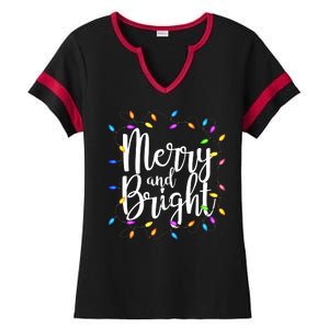 Merry And Bright Ladies Halftime Notch Neck Tee