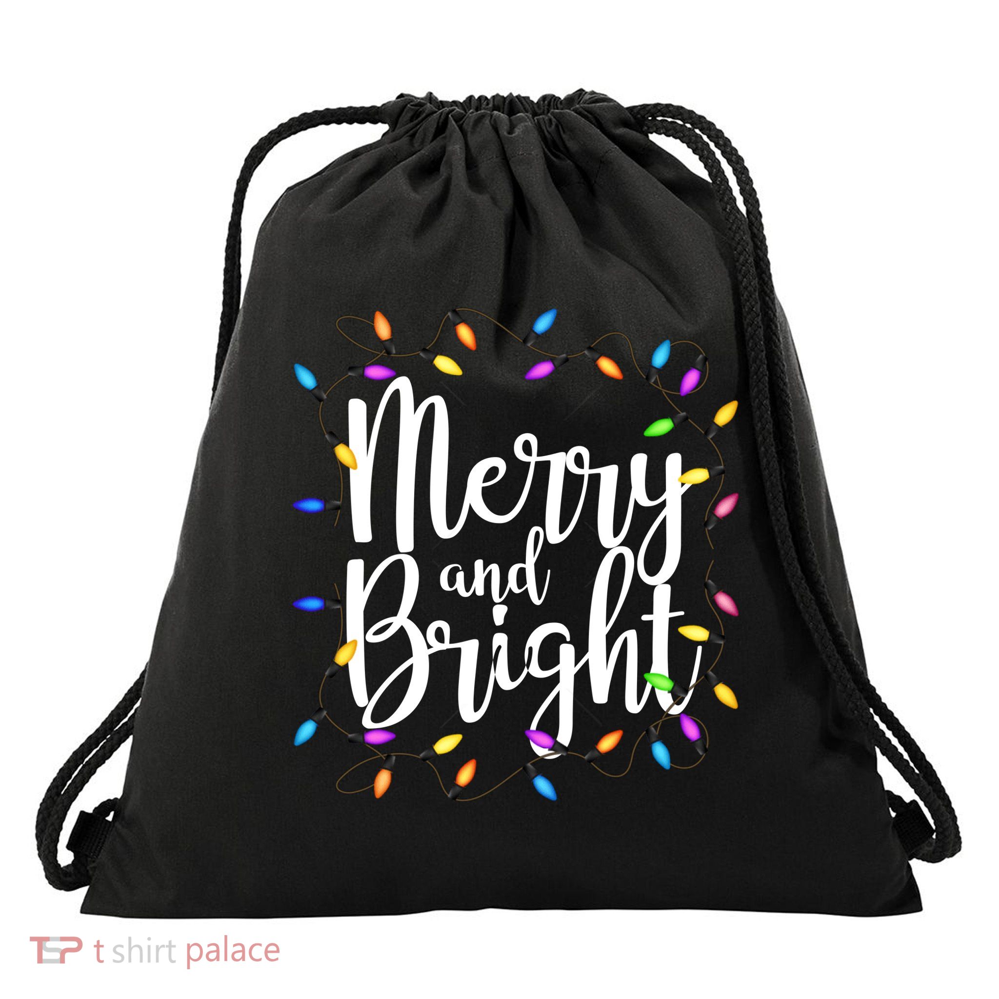 Merry And Bright Drawstring Bag