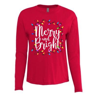 Merry And Bright Womens Cotton Relaxed Long Sleeve T-Shirt