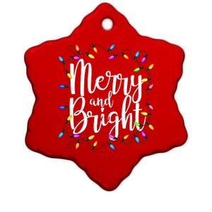 Merry And Bright Ceramic Star Ornament