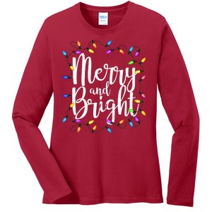 Merry And Bright Ladies Long Sleeve Shirt