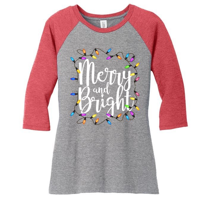 Merry And Bright Women's Tri-Blend 3/4-Sleeve Raglan Shirt