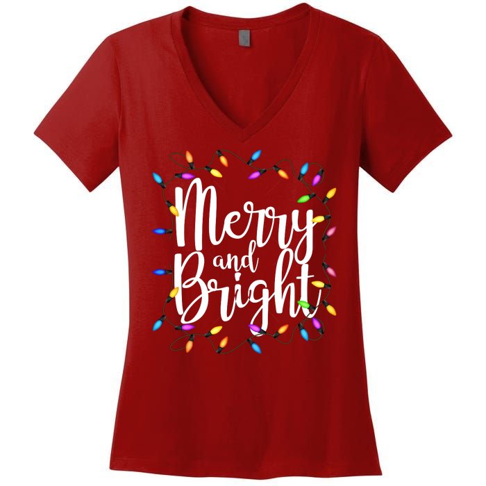 Merry And Bright Women's V-Neck T-Shirt