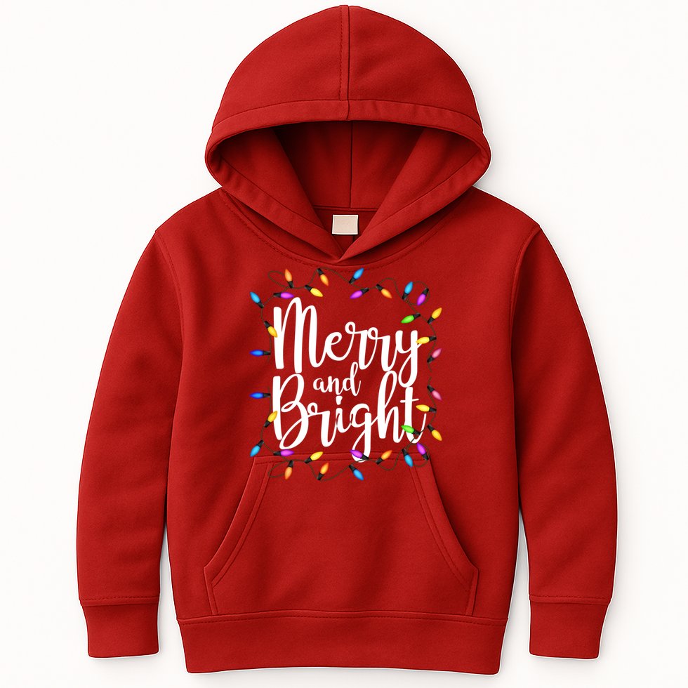 Merry And Bright Kids Hoodie