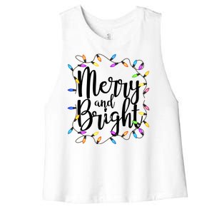 Merry And Bright Women's Racerback Cropped Tank