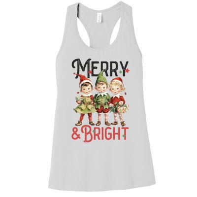 Merry And Bright Vintage Christmas Women's Racerback Tank