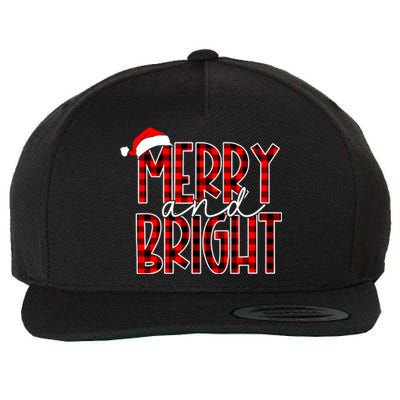 Merry And Bright Buffalo Plaid Red Santa Hat Christmas Xmas Wool Snapback Cap