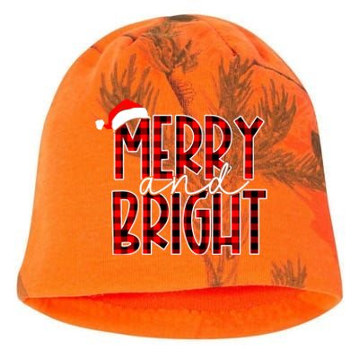 Merry And Bright Buffalo Plaid Red Santa Hat Christmas Xmas Kati - Camo Knit Beanie