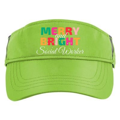 Merry And Bright Christmas Social Worker Adult Drive Performance Visor