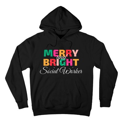 Merry And Bright Christmas Social Worker Hoodie