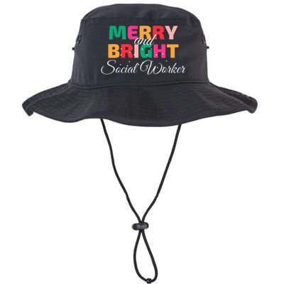 Merry And Bright Christmas Social Worker Legacy Cool Fit Booney Bucket Hat