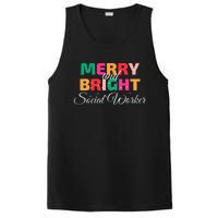 Merry And Bright Christmas Social Worker PosiCharge Competitor Tank