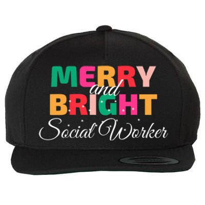 Merry And Bright Christmas Social Worker Wool Snapback Cap