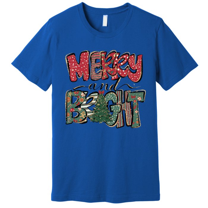 Merry And Bright Snowflakes Family Christmas Xmas Wear Gift Premium T-Shirt