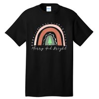 Merry And Bright Christmas Tree Boho Neutral Rainbow Trendy Premium Tall T-Shirt