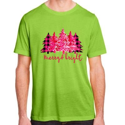 Merry And Bright Christmas Tree Graphic Adult ChromaSoft Performance T-Shirt