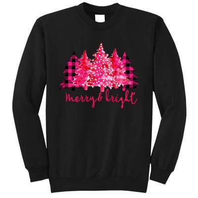 Merry And Bright Christmas Tree Graphic Sweatshirt