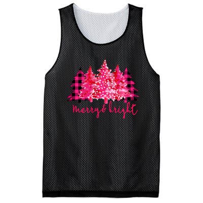 Merry And Bright Christmas Tree Graphic Mesh Reversible Basketball Jersey Tank