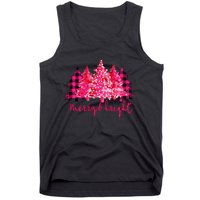 Merry And Bright Christmas Tree Graphic Tank Top