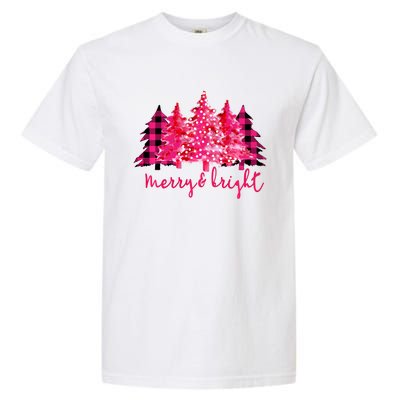 Merry And Bright Christmas Tree Graphic Garment-Dyed Heavyweight T-Shirt