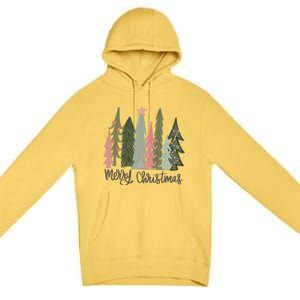 Merry And Bright Christmas Tree Noel Happy Party Christmas Premium Pullover Hoodie