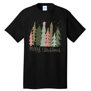 Merry And Bright Christmas Tree Noel Happy Party Christmas Tall T-Shirt