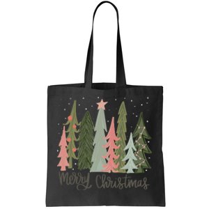 Merry And Bright Christmas Tree Noel Happy Party Christmas Tote Bag