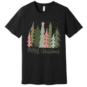 Merry And Bright Christmas Tree Noel Happy Party Christmas Premium T-Shirt