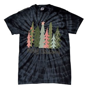 Merry And Bright Christmas Tree Noel Happy Party Christmas Tie-Dye T-Shirt