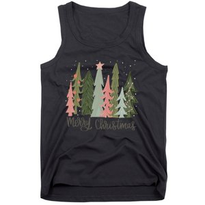 Merry And Bright Christmas Tree Noel Happy Party Christmas Tank Top