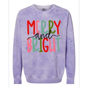 Merry And Bright Christmas Cute Great Gift Colorblast Crewneck Sweatshirt