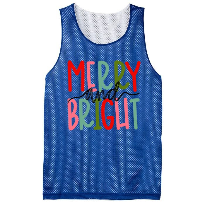 Merry And Bright Christmas Cute Great Gift Mesh Reversible Basketball Jersey Tank