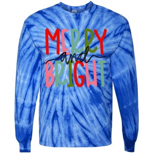 Merry And Bright Christmas Cute Great Gift Tie-Dye Long Sleeve Shirt